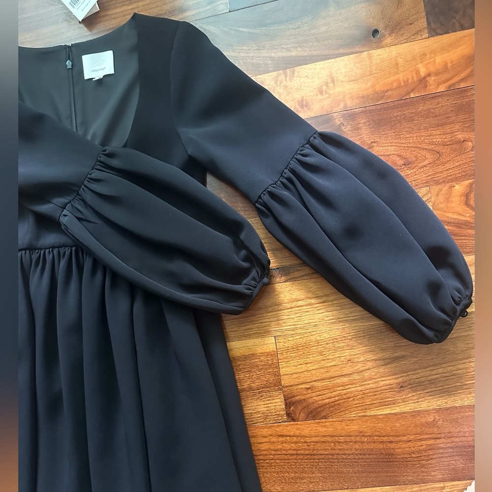 Cinq A Sept Dorina Mini Dress in Black; Size 2 - Picture 9 of 14